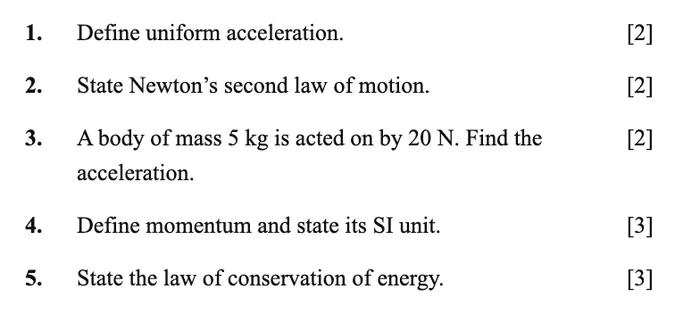 The same paper renumbered 1 to 5