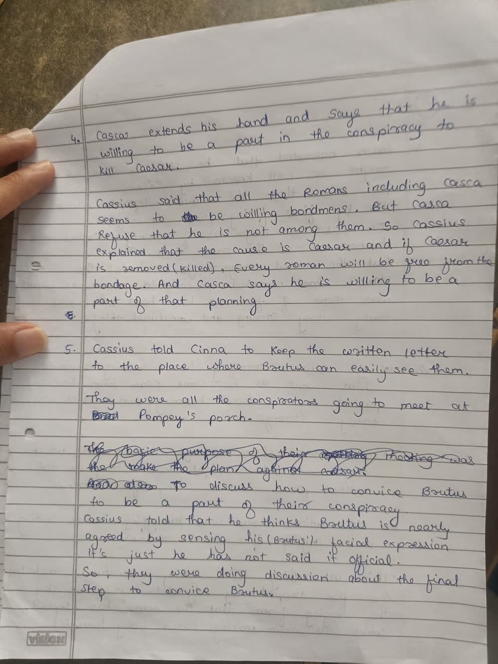 Page 3 of the handwritten answer sheet, photographed on a phone