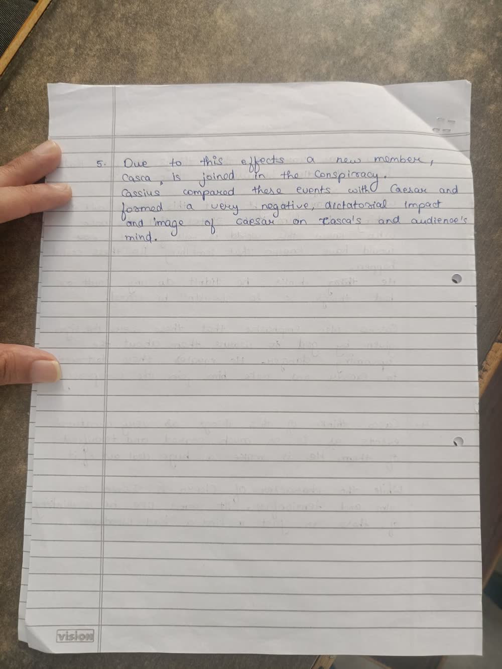 Page 6 of the handwritten answer sheet, photographed on a phone